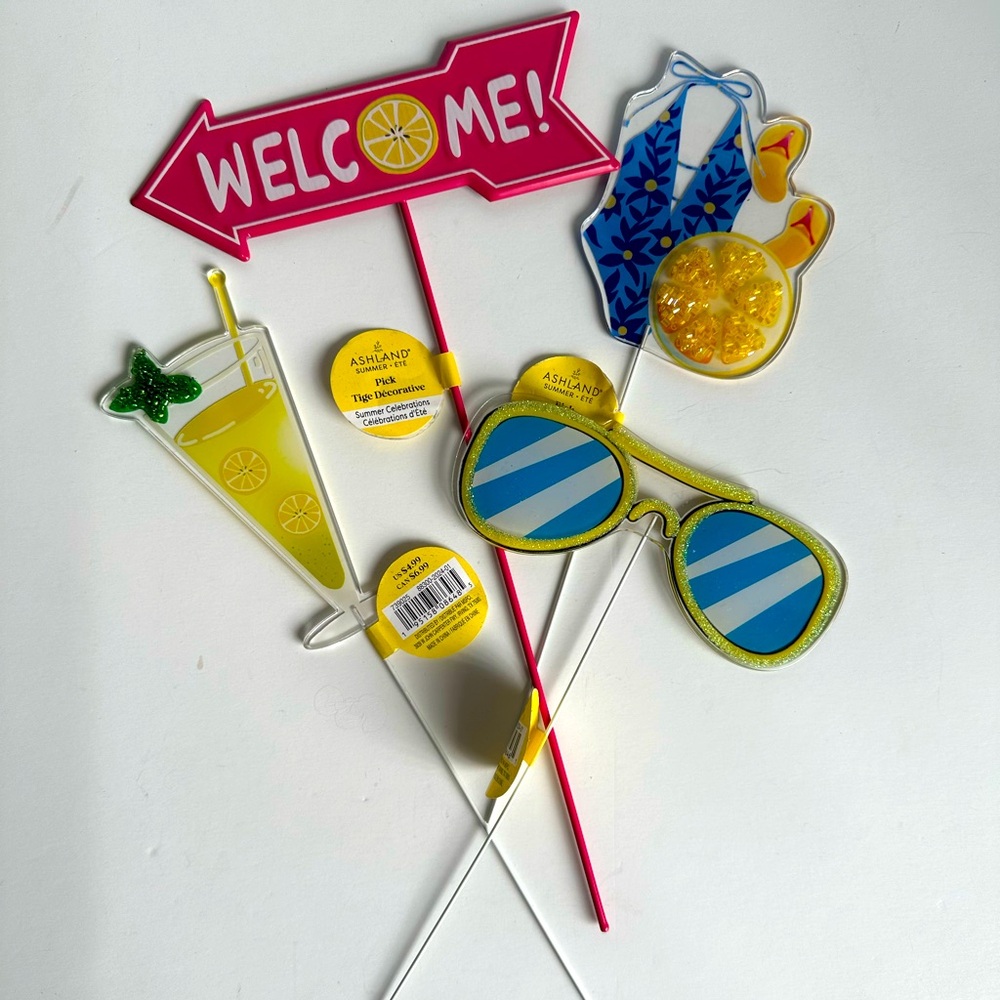 NWT Ashland Party Picks - Pink, Yellow, Blue set of 4